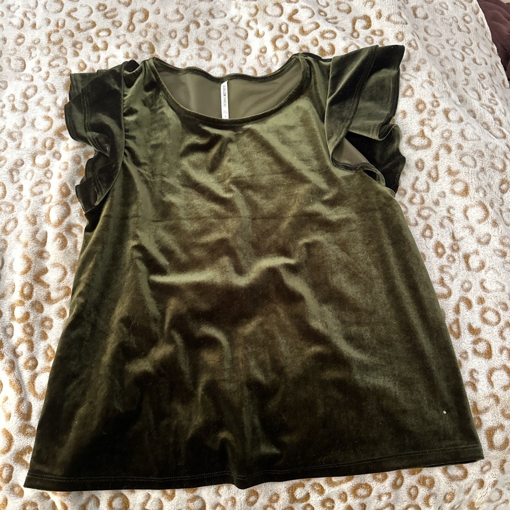 Figleaf Olive Velvet Blouse